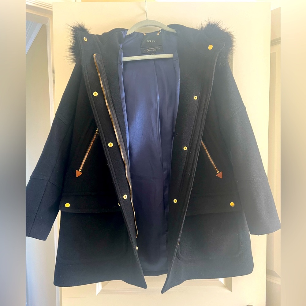 J. Crew Italian Wool Coat, women’s size 12. Like New.